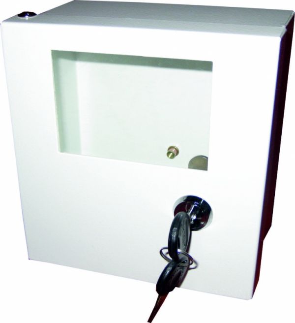 Металевий бокс для БДК (270х270х100), оглядове вікно (160х130) ступінь захисту IP20