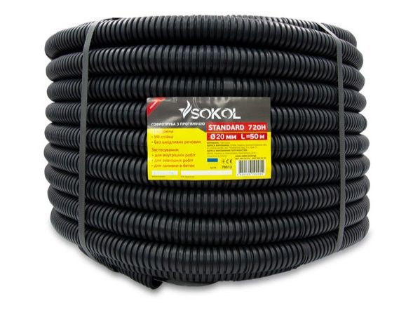 Гофротруба Sokol Standard з протяжкою d16 ПВХ