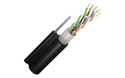 Кабель FTP 5e мідний з тросом для зовнішнього використання самонесучий