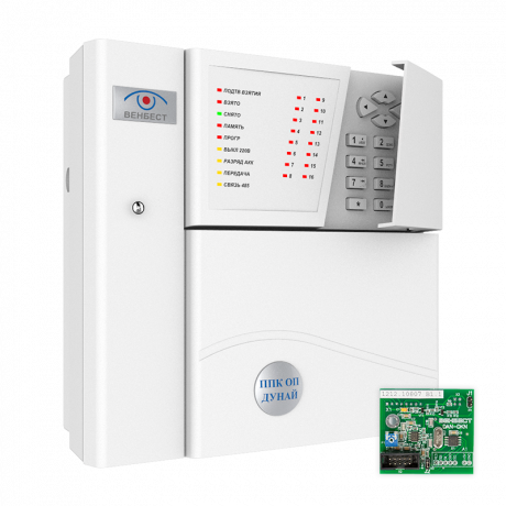 Прилад приймально-контрольний охоронно-пожежний Дунай-16/32+DAN-DKN ФБ (радіо)