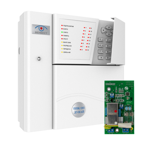 Прилад приймально-контрольний охоронно-пожежний Дунай-16/32+КМ2 ФБ