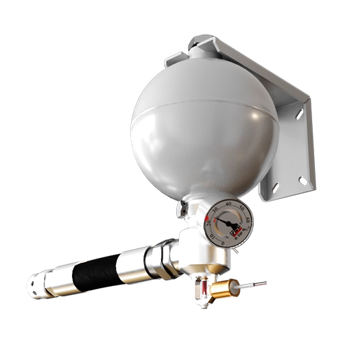 Малогабаритний модуль газового пожежогасіння Імпульс-2 трубний з настінним вертикальним кріпленням (МГП.І-2Т.Е.Н)