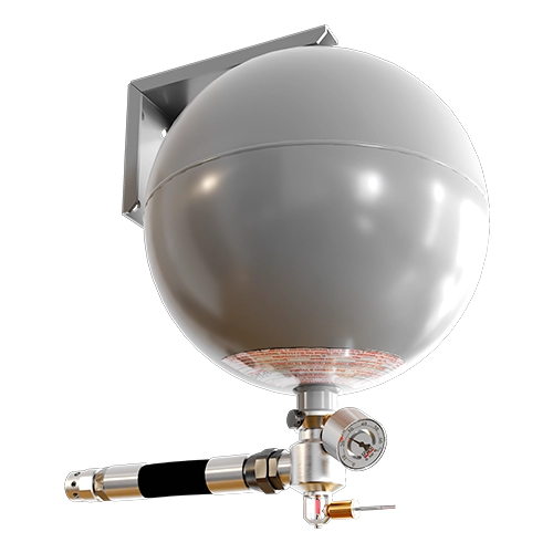 Малогабаритний модуль газового пожежогасіння Імпульс-20 трубний з настінним вертикальним кріпленням (МГП.І-20Т.Е.Н)