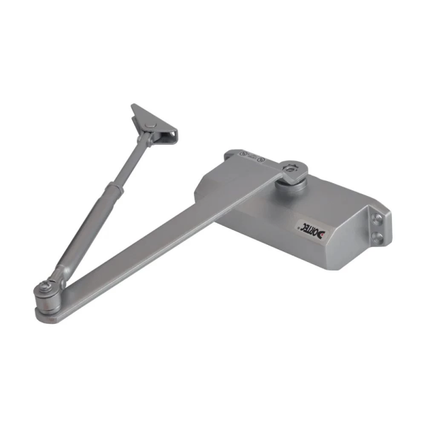 Дверний дотягувач Dortec DT-64H Silver з фіксацією дверей у відчиненому положенні