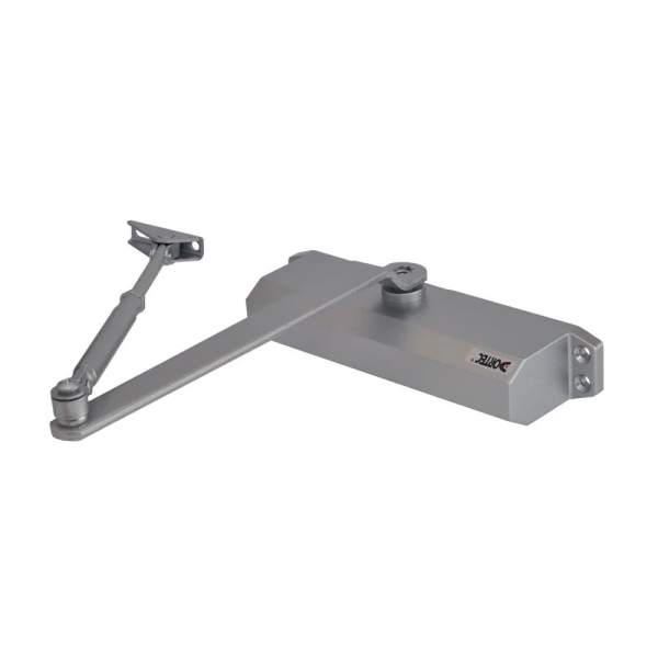 Дверний дотягувач Dortec DT-65 Silver з фіксацією дверей у відчиненому положенні