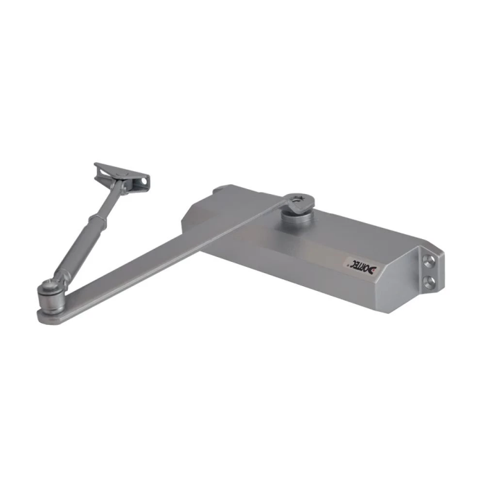 Дверний дотягувач Dortec DT-65 Silver з фіксацією дверей у відчиненому положенні