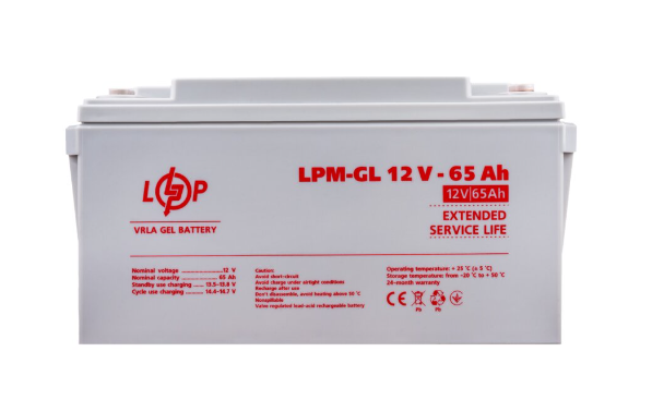 Акумулятор гелевий LPM-GL 12V - 65 Ah