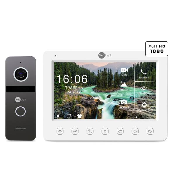 Комплект NeoKIT FHD Pro  (Відеодомофон KAPPA+ HD, панель виклику SOLO)