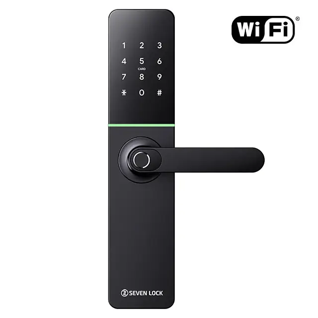 Розумний дверний біометричний замок SEVEN LOCK SL-7779BFW black (без врізної частини)