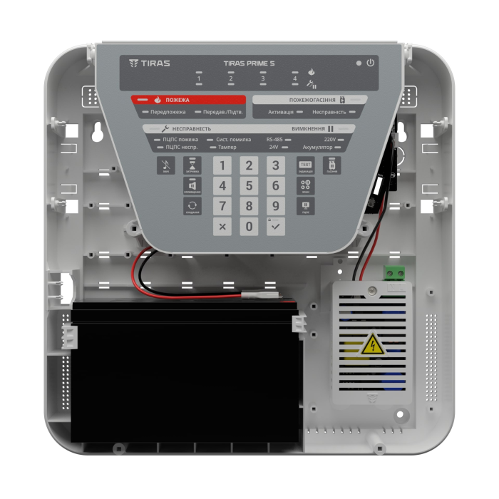 Прилад приймально-контрольний пожежний (ППКП) Tiras "PRIME S"