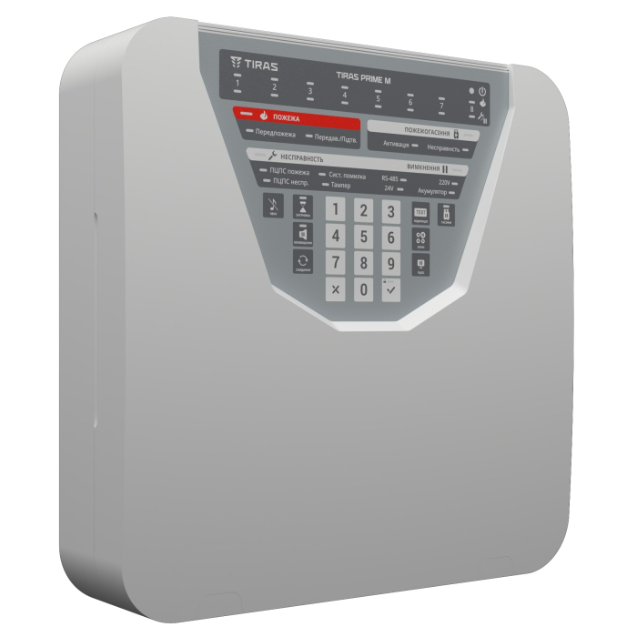 Прилад приймально-контрольний пожежний (ППКП) Tiras "PRIME M"