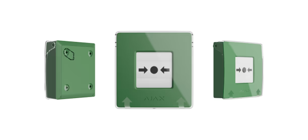 Бездротова програмована кнопка з механізмом скидання Ajax ManualCallPoint (Green) Jeweller