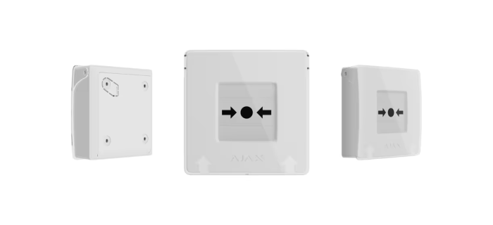 Бездротова програмована кнопка з механізмом скидання Ajax ManualCallPoint (White) Jeweller