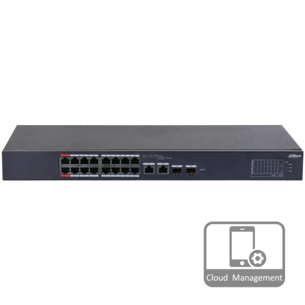 Комутатор 20 портів керований Dahua DH-CS4218-16ET-190 PoE