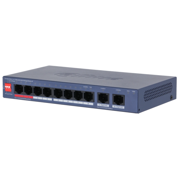 Комутатор 8 портів керований Dahua DH-CS4010-8GT-110-V2 PoE