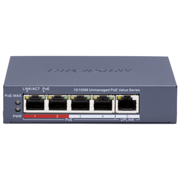 Комутатор 5 портів некерований Hikvision DS-3E0105P-E/M(C) POE