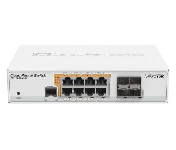 Комутатор 8 портів керований MikroTik CRS112-8P-4S-IN PoE