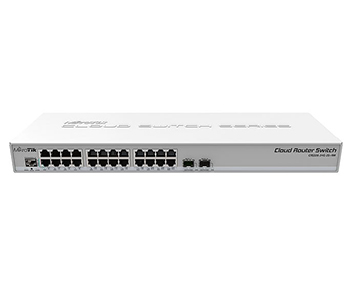Комутатор 24 порти керований MikroTik CRS326-24G-2S+RM L2