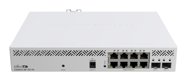 Комутатор 8 портів керований MikroTik CSS610-8P-2S+IN PoE